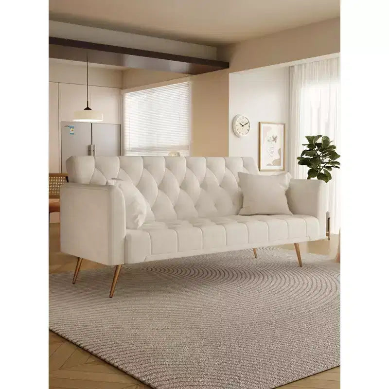 Canapé convertible 2 places en velours de 180 cm, 3 positions d'inclinaison, 272 kg, pieds en métal