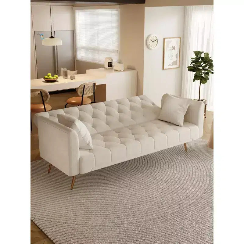 Canapé convertible 2 places en velours de 180 cm, 3 positions d'inclinaison, 272 kg, pieds en métal