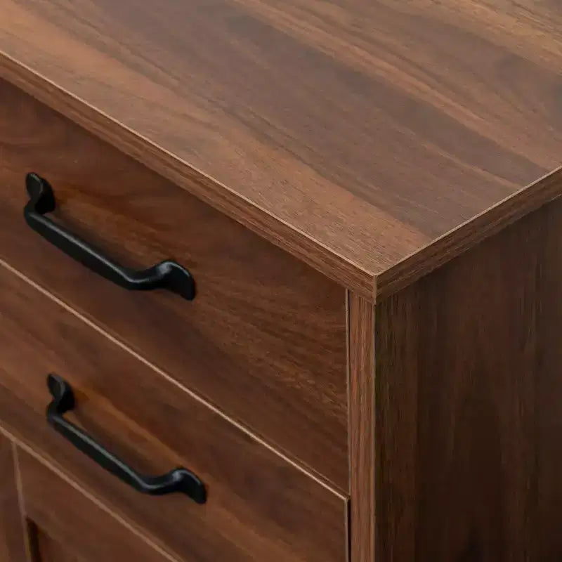 Buffet/bahut moderne en bois de 43 po, 3 portes et 2 tiroirs, tablettes ajustables, naturel
