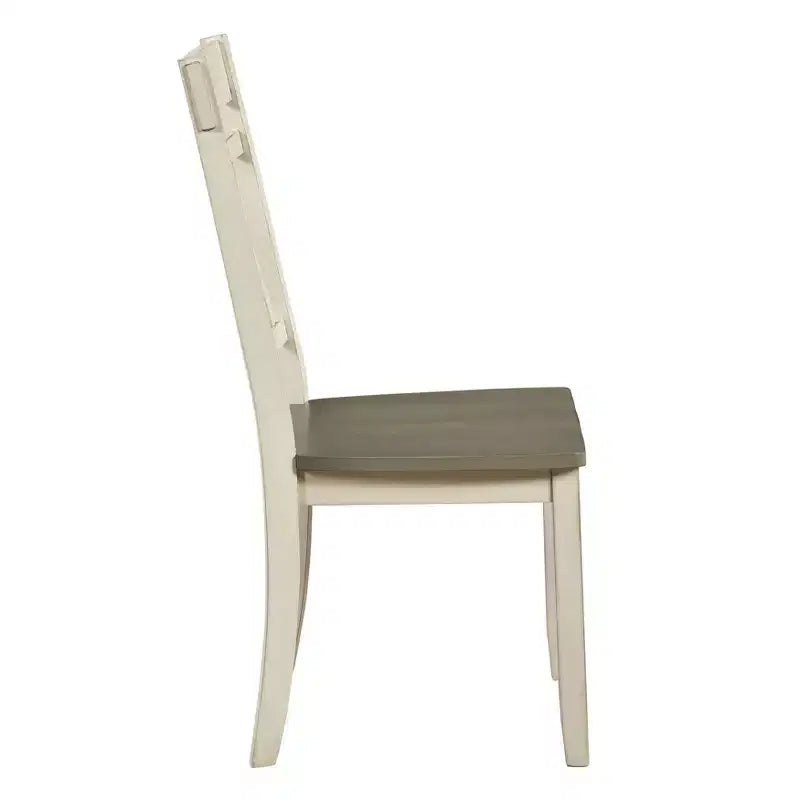 Lot de 2 chaises de salle à manger Farmhouse à dossier en X, bois massif, bicolore, 113 kg