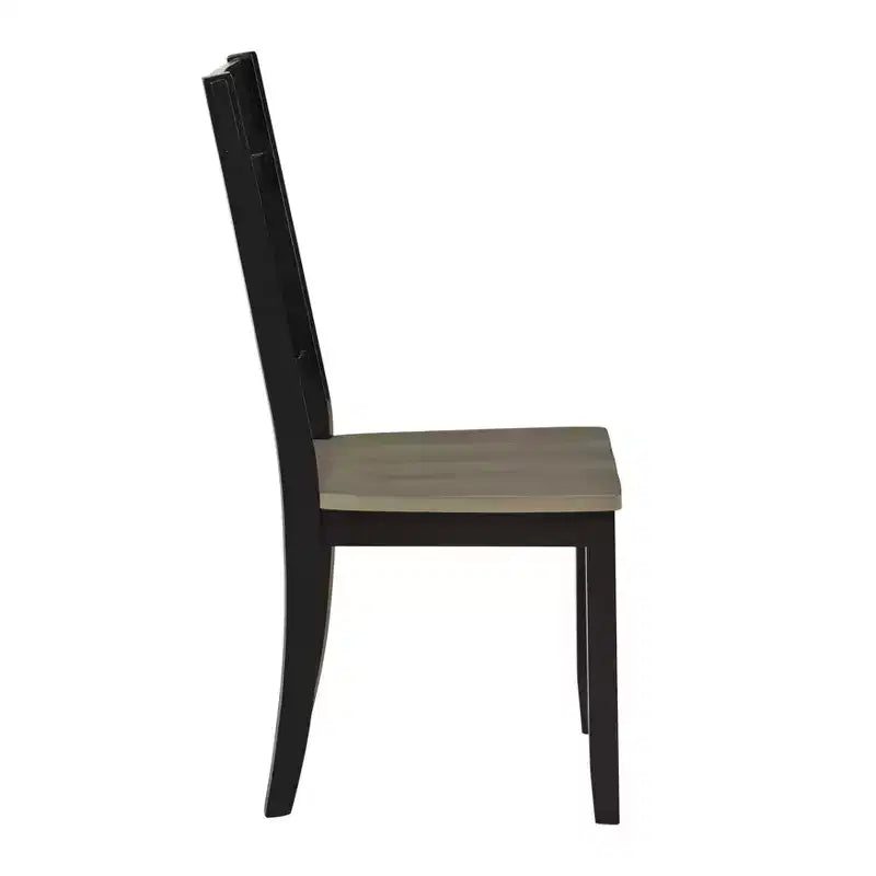 Farmhouse X-Back Dining Side Chairs Set of 2, Solid Wood, Two-Tone, 250 lb