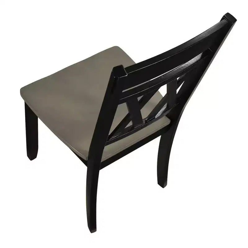 Lot de 2 chaises de salle à manger Farmhouse à dossier en X, bois massif, bicolore, 113 kg