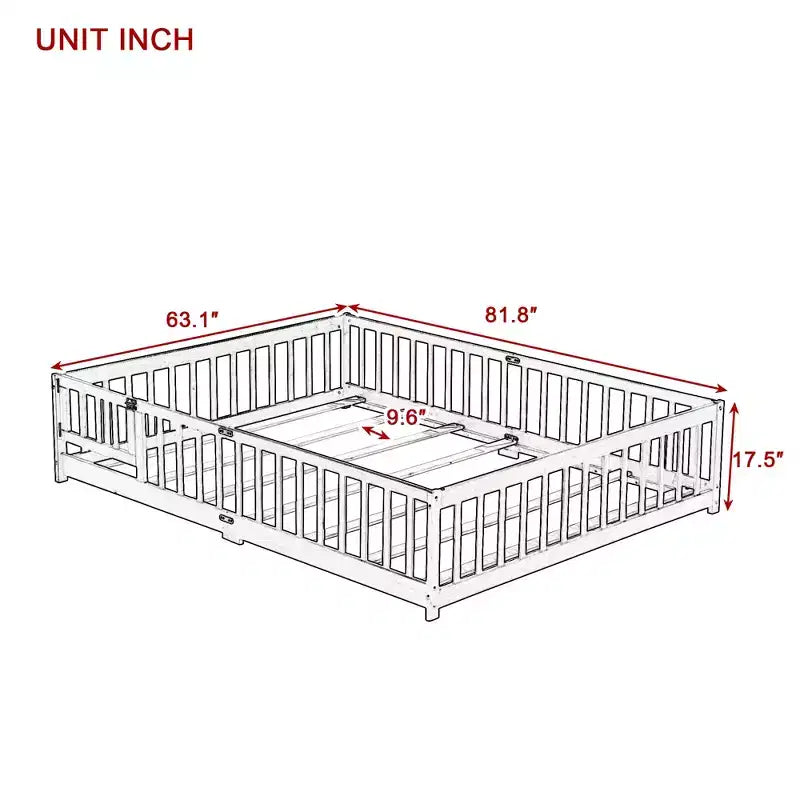 Full Bed Frame, Upholstered Linen Headboard, Lumbar Support, Noise-Free, No Box Spring