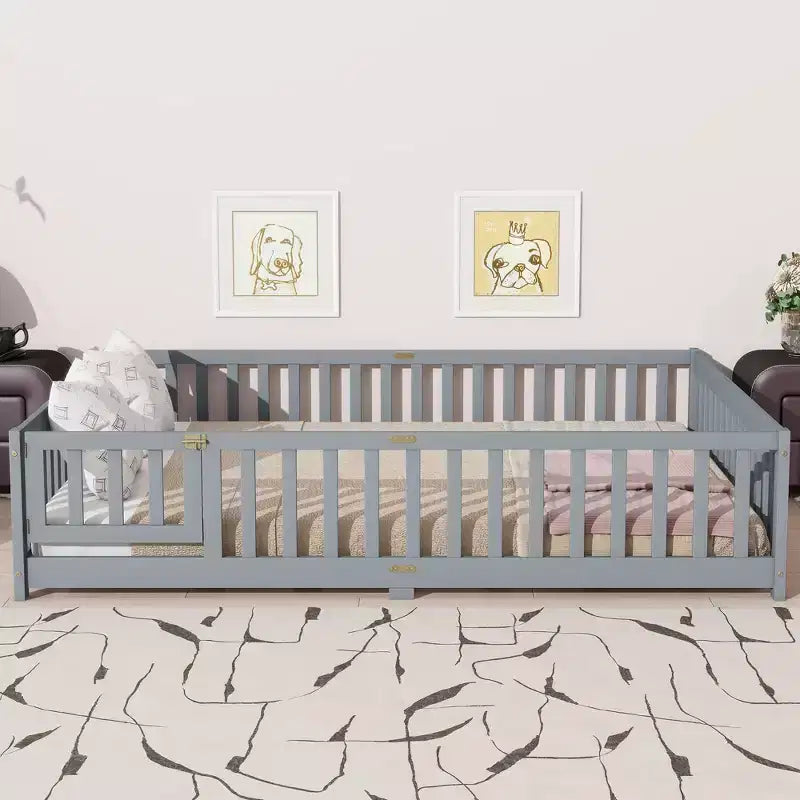Full Bed Frame, Upholstered Linen Headboard, Lumbar Support, Noise-Free, No Box Spring