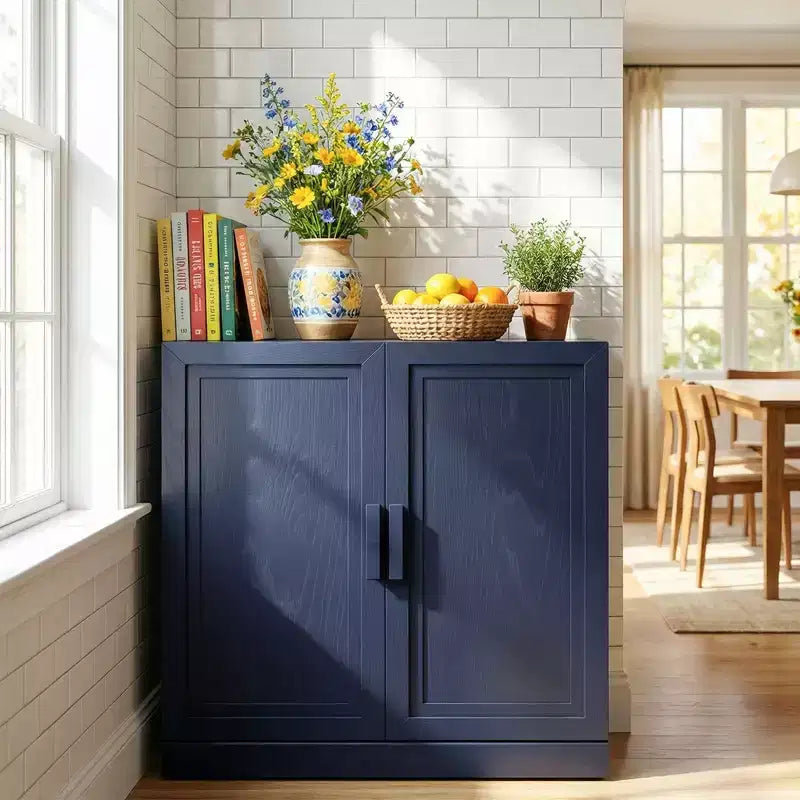 Accent Cabinet Freestanding 2-Door Storage Cabinet with Adjustable Shelves Sideboard Buffet Pantry Cabinet for Entryway Living Room Kitchen Bedroom