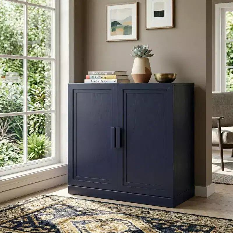 Accent Cabinet Freestanding 2-Door Storage Cabinet with Adjustable Shelves Sideboard Buffet Pantry Cabinet for Entryway Living Room Kitchen Bedroom