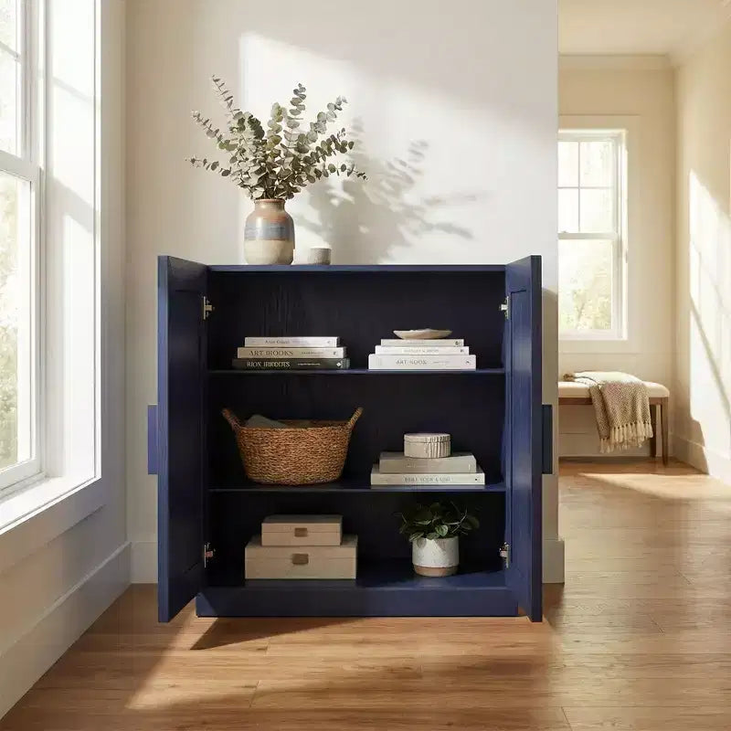 Accent Cabinet Freestanding 2-Door Storage Cabinet with Adjustable Shelves Sideboard Buffet Pantry Cabinet for Entryway Living Room Kitchen Bedroom