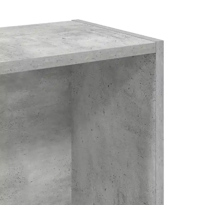 Étagère compacte, Bois composite gris béton, 2 tablettes, 31,5L x 29,9H x 9,4P