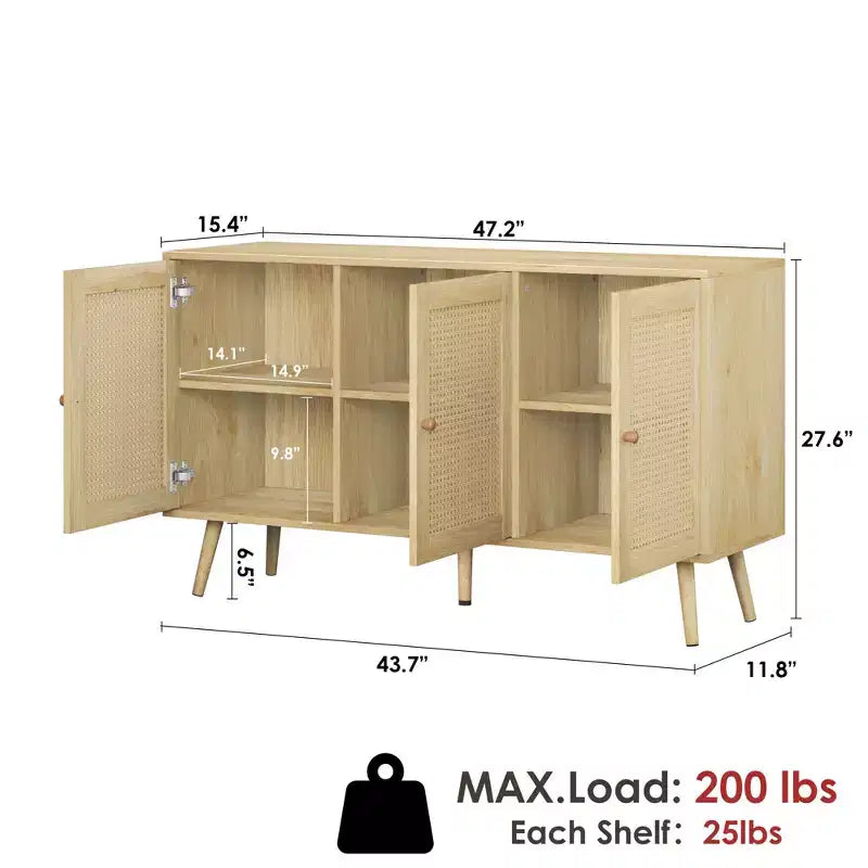 Ensembles de tables de salon de 2 pièces, inclut un meuble TV en rotin de 120 cm pour téléviseur de 55 pouces, une table basse de style ferme avec étagère de rangement pour chambre à coucher
