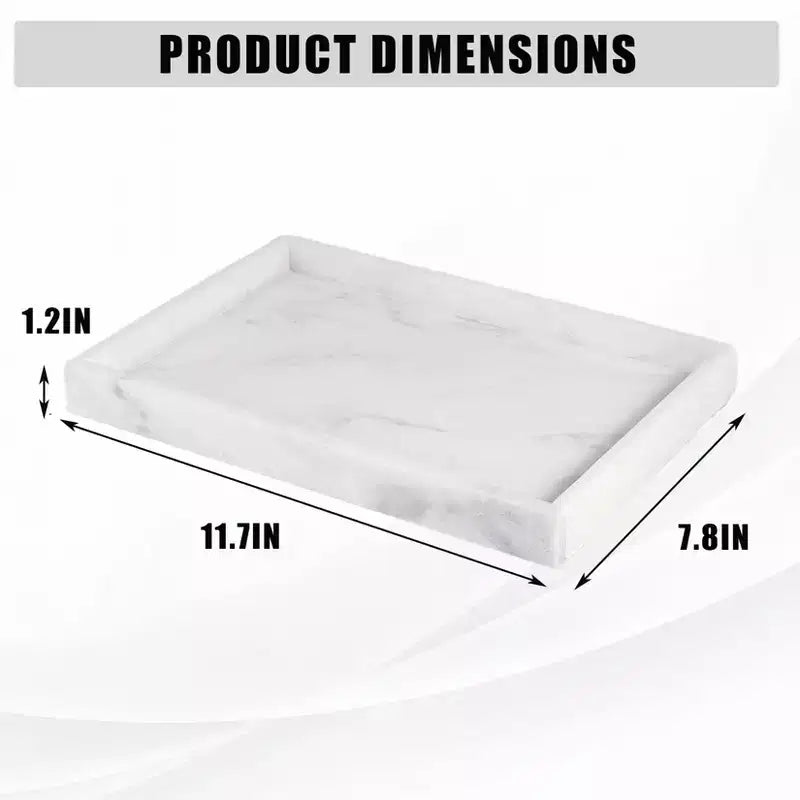Natural Marble Jewelry Tray Organizer, Genuine Stone, Vanity Bathroom Decor, Gift