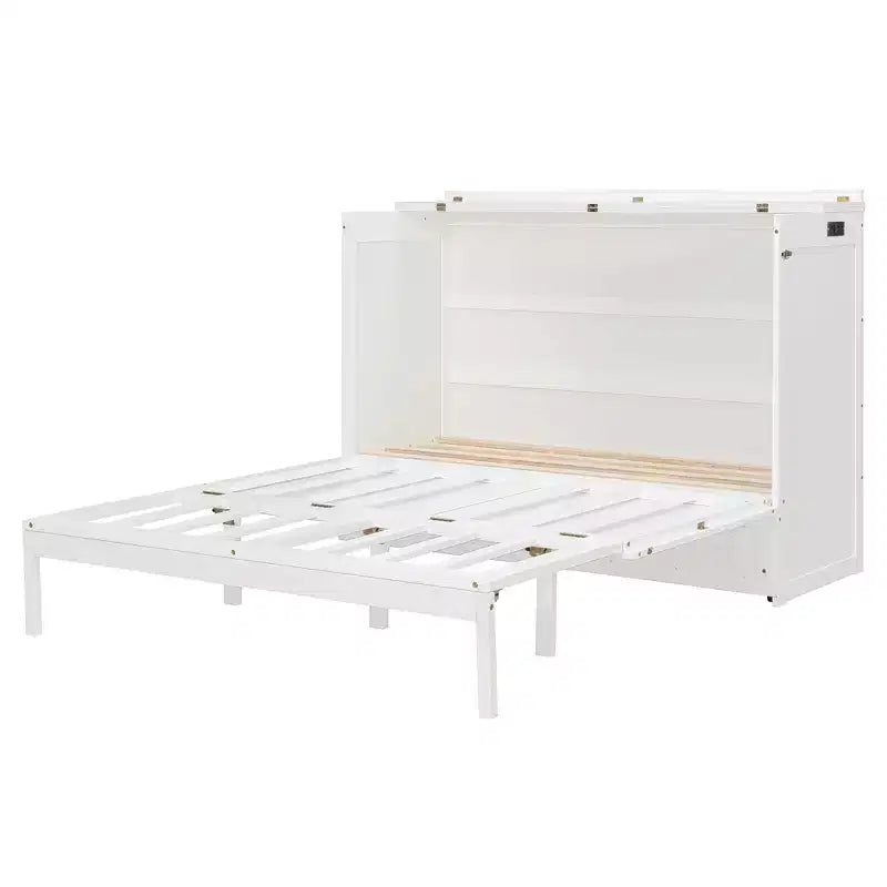 Lit escamotable moderne Luxystar Queen avec tiroirs de rangement, verrou de sécurité et prise de courant