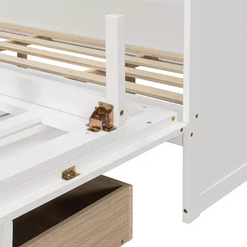 Lit escamotable moderne Luxystar Queen avec tiroirs de rangement, verrou de sécurité et prise de courant