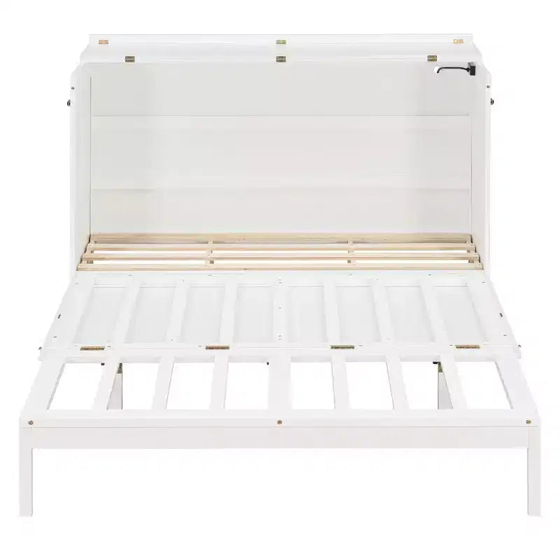 Lit escamotable moderne Luxystar Queen avec tiroirs de rangement, verrou de sécurité et prise de courant