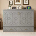 Luxystar Modern Queen Murphy Bed Cabinet With Storage Drawers, Safety Lock and Outlet