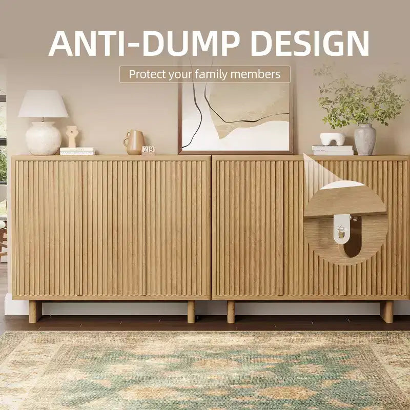 Meuble à chaussures rustique à 5 niveaux avec portes cannelées, banc de rangement autoportant en bois de 117 cm avec étagères réglables pour entrée et placard