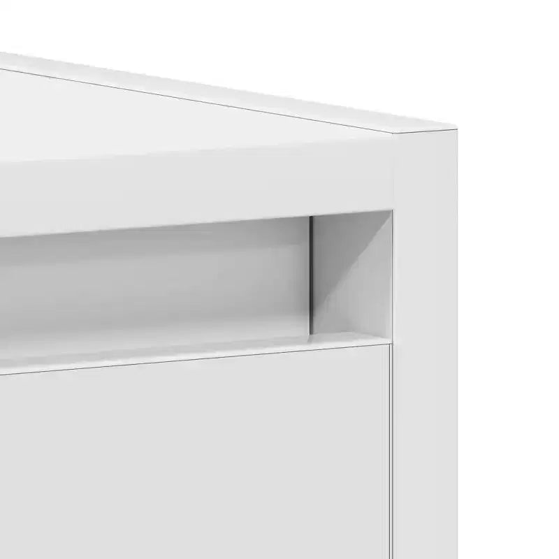 Meuble de salle de bain, bois d'ingénierie blanc, 2 portes et 1 étagère, 60 larg. x 60 haut. x 33 prof. (cm)