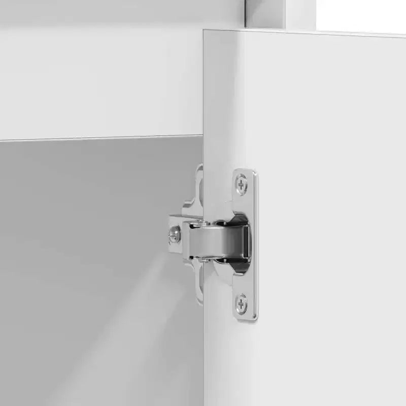 Meuble de salle de bain, bois d'ingénierie blanc, 2 portes et 1 étagère, 60 larg. x 60 haut. x 33 prof. (cm)