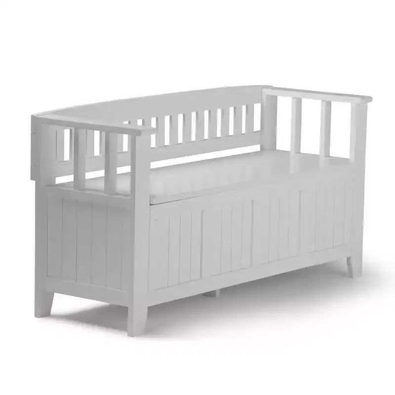 Banc de rangement d'entrée en bois massif, avec couvercle relevable, 48 po L x 25 po H, 2 places, style rustique