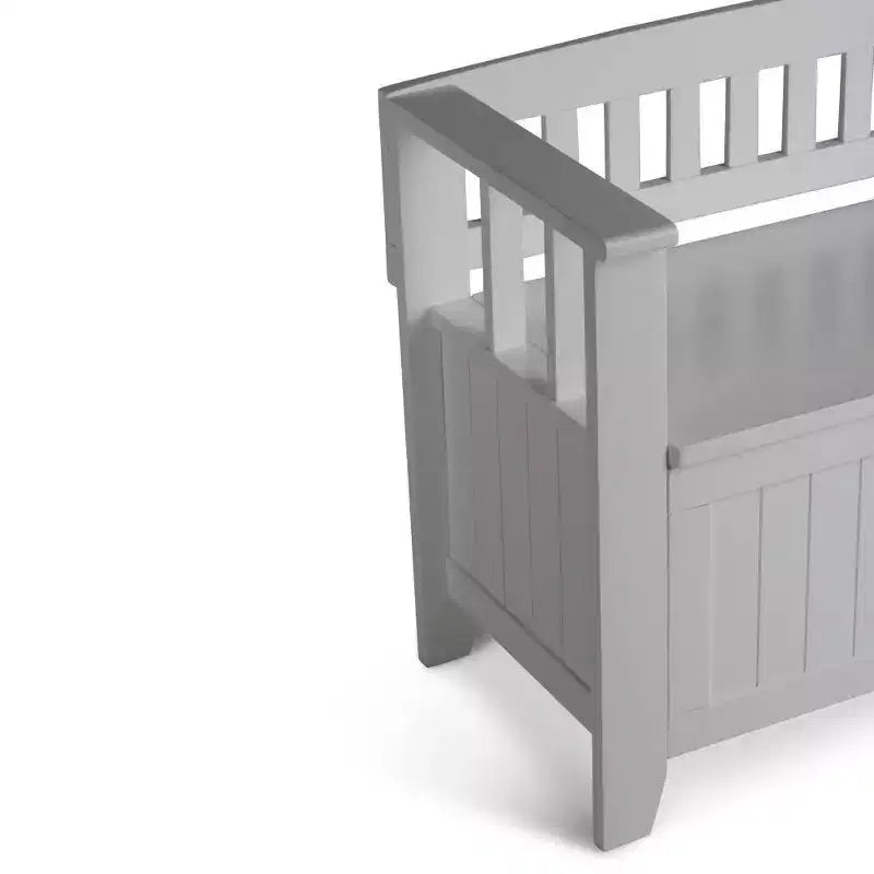 Banc de rangement d'entrée en bois massif, avec couvercle relevable, 48 po L x 25 po H, 2 places, style rustique
