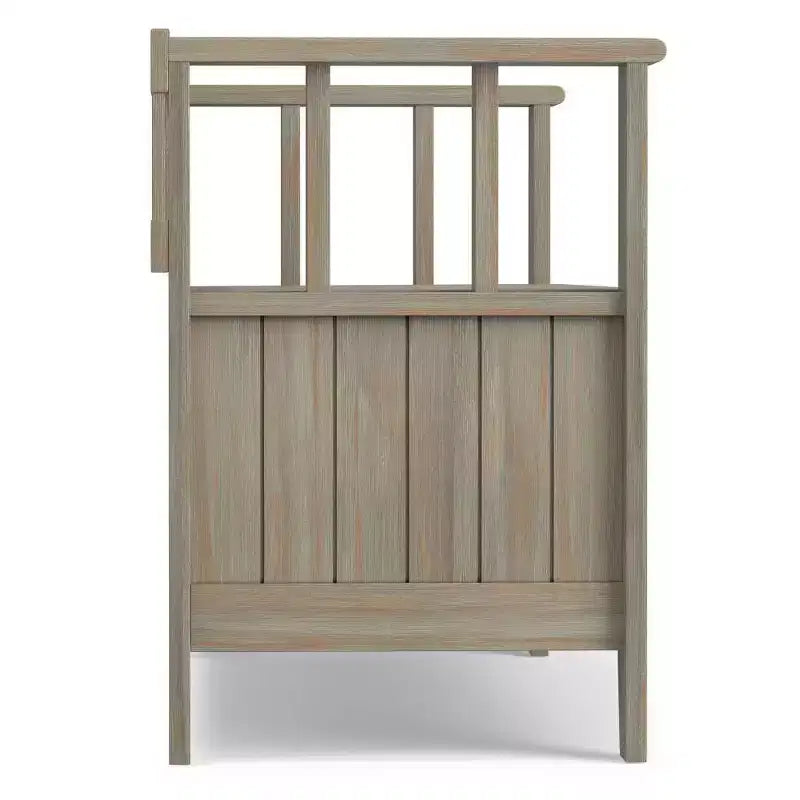 Banc de rangement d'entrée en bois massif, avec couvercle relevable, 48 po L x 25 po H, 2 places, style rustique
