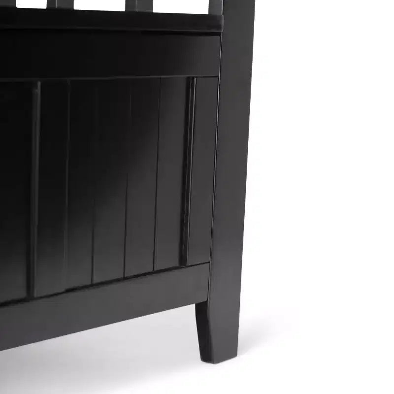 Banc de rangement d'entrée en bois massif, avec couvercle relevable, 48 po L x 25 po H, 2 places, style rustique