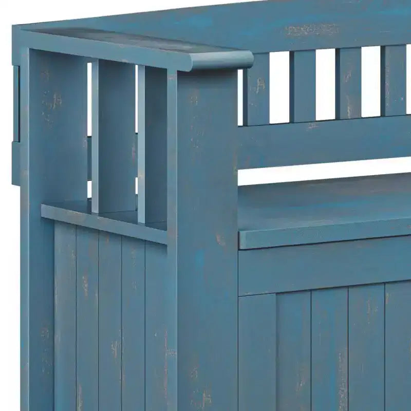 Banc de rangement d'entrée en bois massif, avec couvercle relevable, 48 po L x 25 po H, 2 places, style rustique