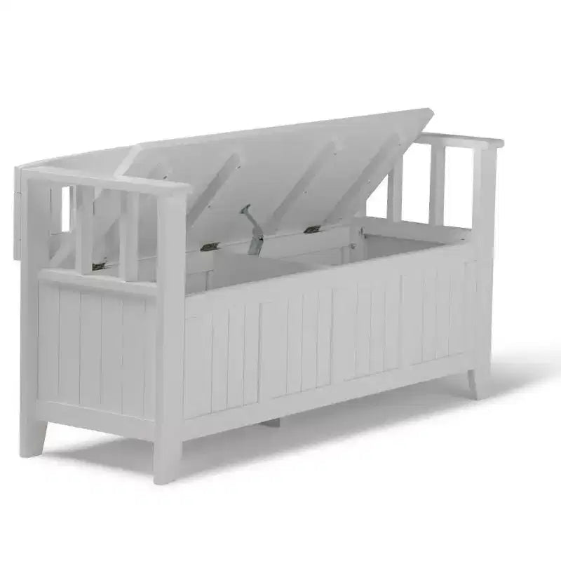 Solid Wood Entryway Storage Bench, Lift-Top, 48W x 25H, Seats 2, Rustic Style
