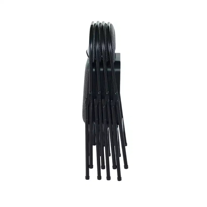 Chaises pliantes rembourrées en tissu, lot de 4, grises, cadre en métal, 113 kg, aucun assemblage requis