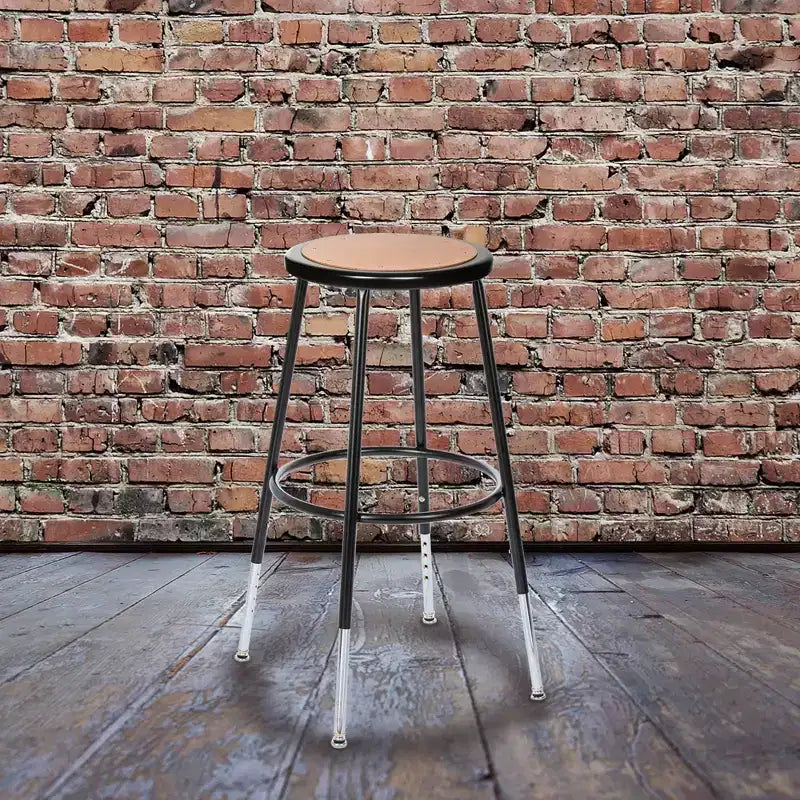 Lot de 2 tabourets de bar réglables en acier robuste noir 63,5-83,8 cm - Hampden Furnishings