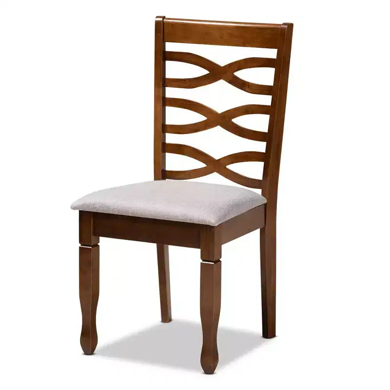 Lot de 4 chaises de salle à manger Elijah gris/noyer - Baxton Studio