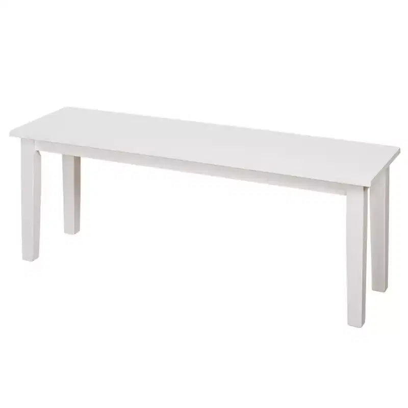 Banc de ferme Tiffany blanc Buylateral : Bois d'hévéa, style moderne, sièges d'entrée et de chambre