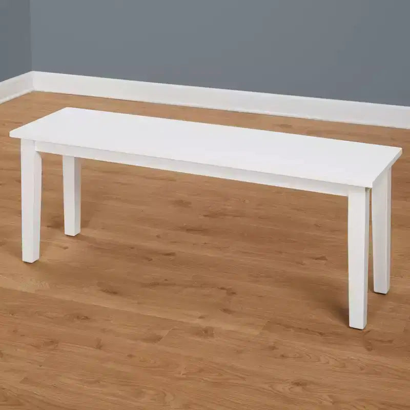Banc de ferme Tiffany blanc Buylateral : Bois d'hévéa, style moderne, sièges d'entrée et de chambre