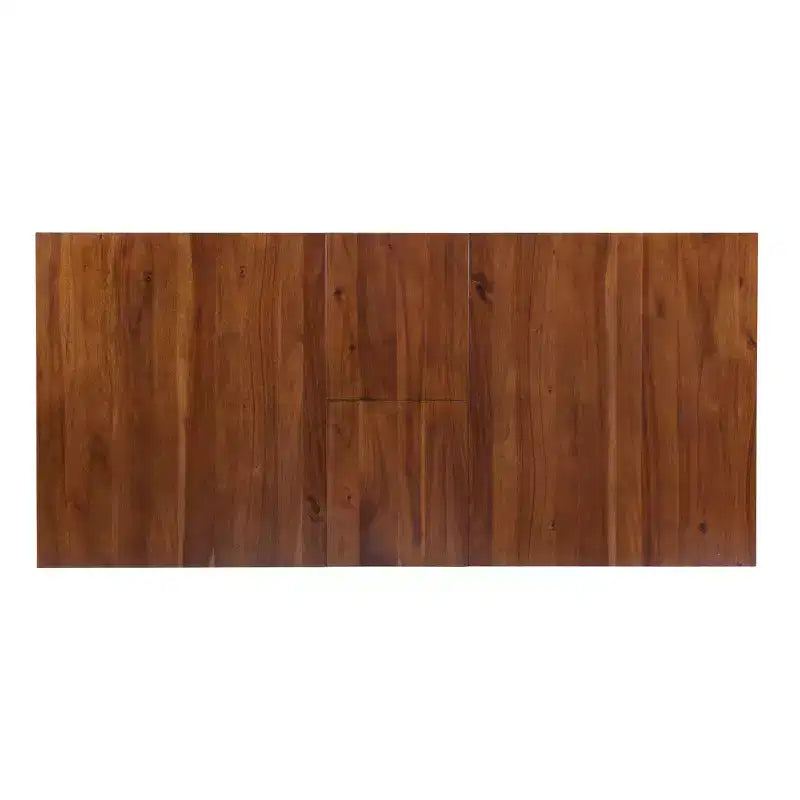 Table de salle à manger style ferme, Noisette foncée, Extensible 183-229 cm, 6-8 places, Piètement à tréteaux en X