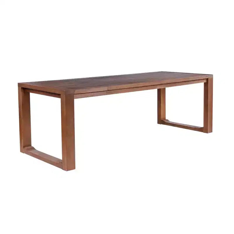 Ensemble de salle à manger extensible Rasmus 6 pièces Châtaigne - Boraam : Bois d'acacia, chaises en similicuir, banc inclus