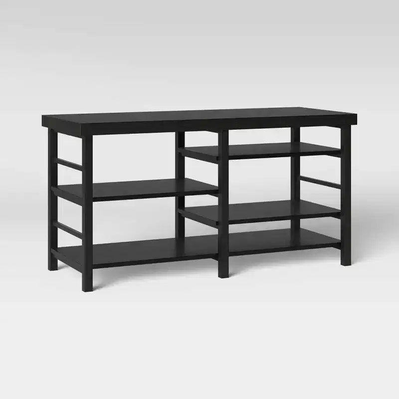 Meuble TV de rangement ajustable pour téléviseurs jusqu'à 50 po, fini grain de bois noir - Room EssentialsMC