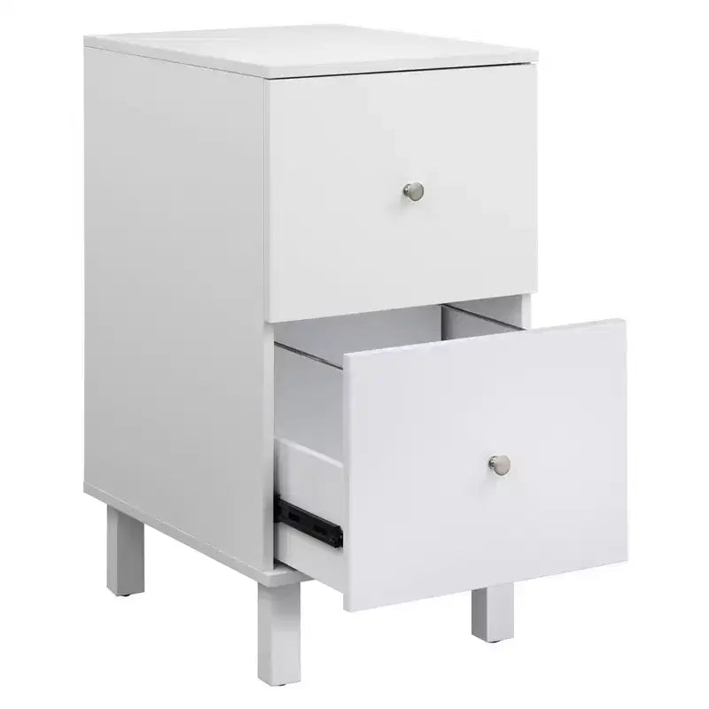 Buylateral Foster Classeur 2 Tiroirs Blanc : Rangement vertical moderne, MDF et composite de bois, 76,2 cm H x 53,3 cm l