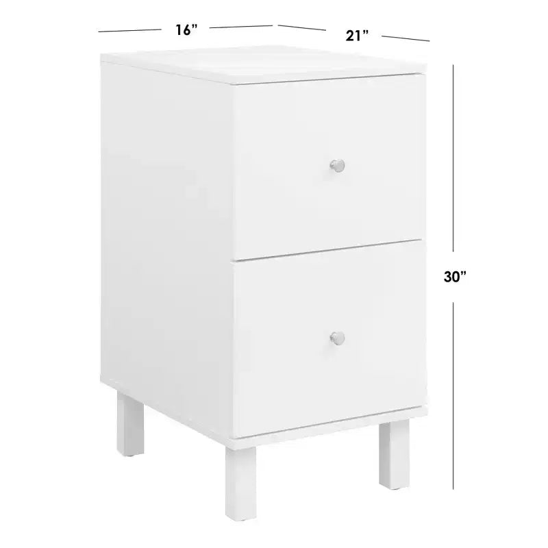 Buylateral Foster Classeur 2 Tiroirs Blanc : Rangement vertical moderne, MDF et composite de bois, 76,2 cm H x 53,3 cm l