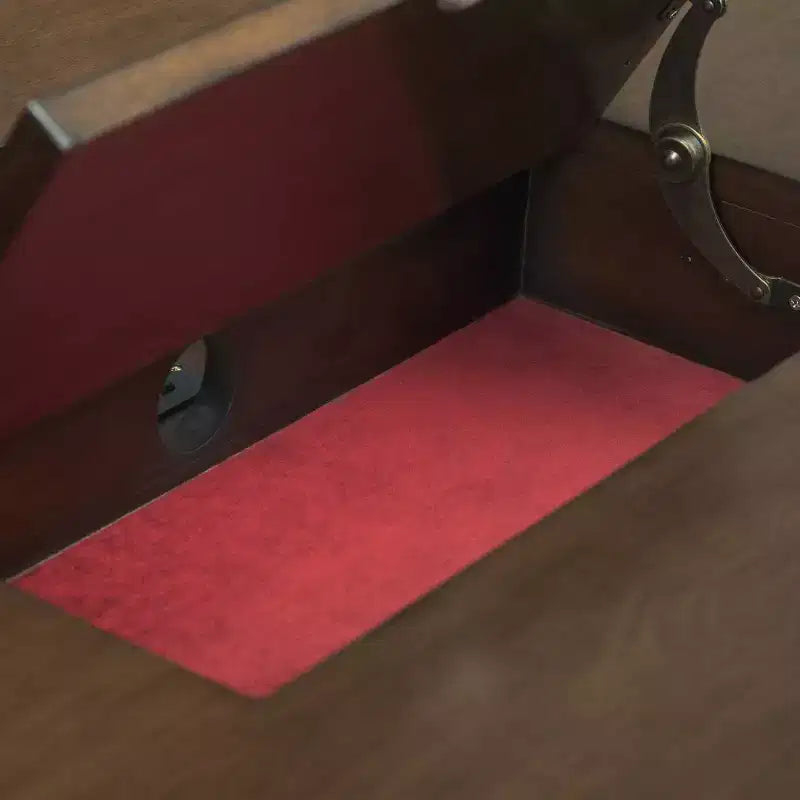 60" Lisa Desk Natural Aged Brown - WyndenHall: Contemporary Design, USB Port, 3 Drawers, Bronze Hardware