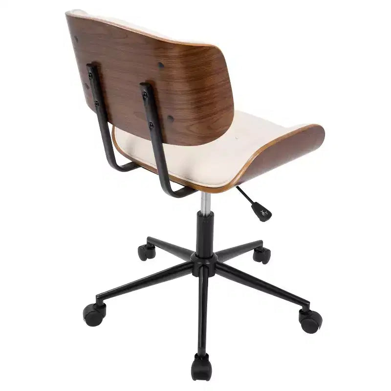 Mid-Century Modern Office Chair, Swivel, Adjustable Height 18-22.5", Tufted, 250 lb