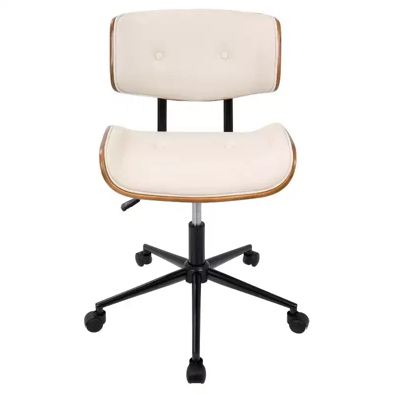Mid-Century Modern Office Chair, Swivel, Adjustable Height 18-22.5", Tufted, 250 lb