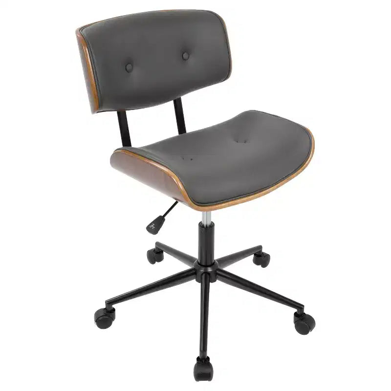 Mid-Century Modern Office Chair, Swivel, Adjustable Height 18-22.5", Tufted, 250 lb