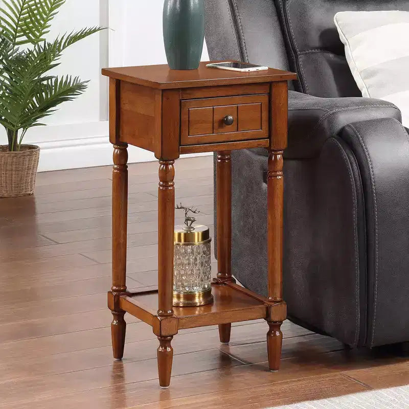 Table d'appoint Breighton Home Mia style provençal avec tiroir et étagères