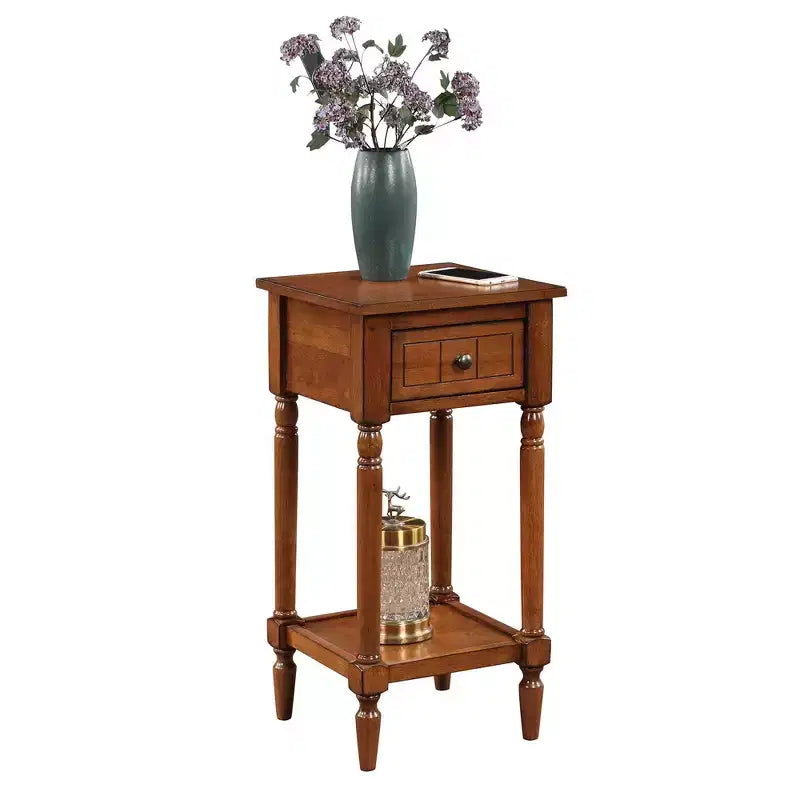 Table d'appoint Breighton Home Mia style provençal avec tiroir et étagères