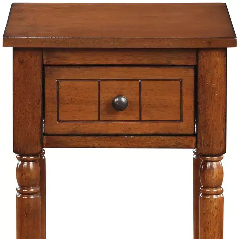 Table d'appoint Breighton Home Mia style provençal avec tiroir et étagères