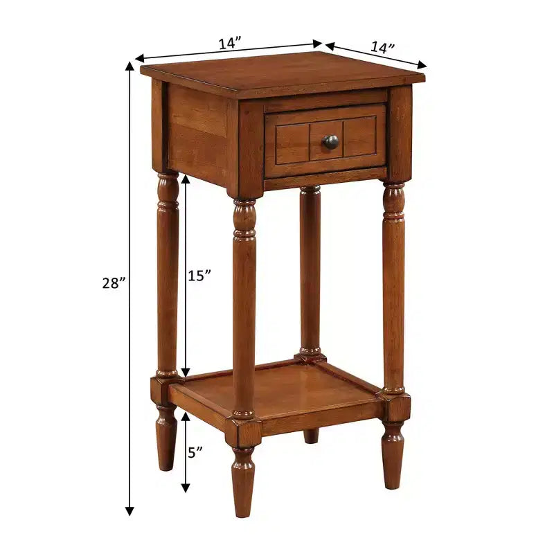 Table d'appoint Breighton Home Mia style provençal avec tiroir et étagères
