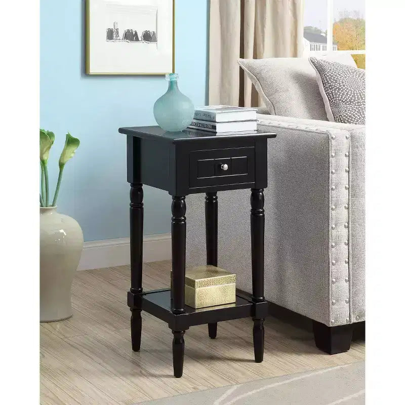 Table d'appoint Breighton Home Mia style provençal avec tiroir et étagères