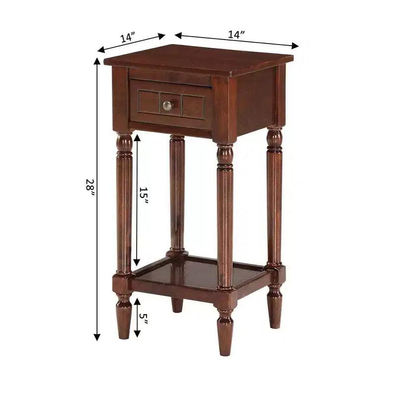Table d'appoint Breighton Home Mia style provençal avec tiroir et étagères