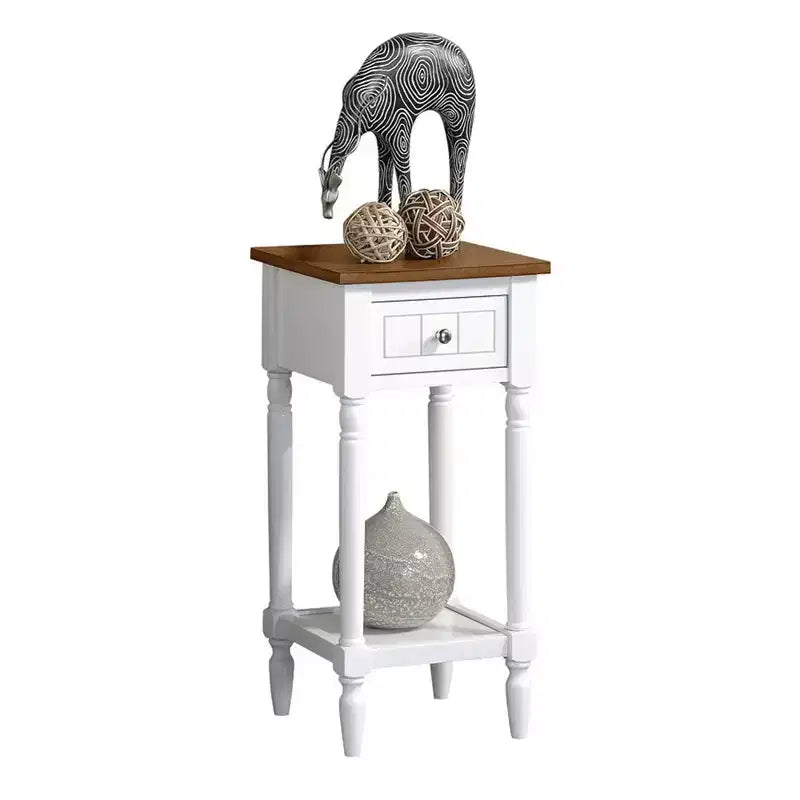 Table d'appoint Breighton Home Mia style provençal avec tiroir et étagères