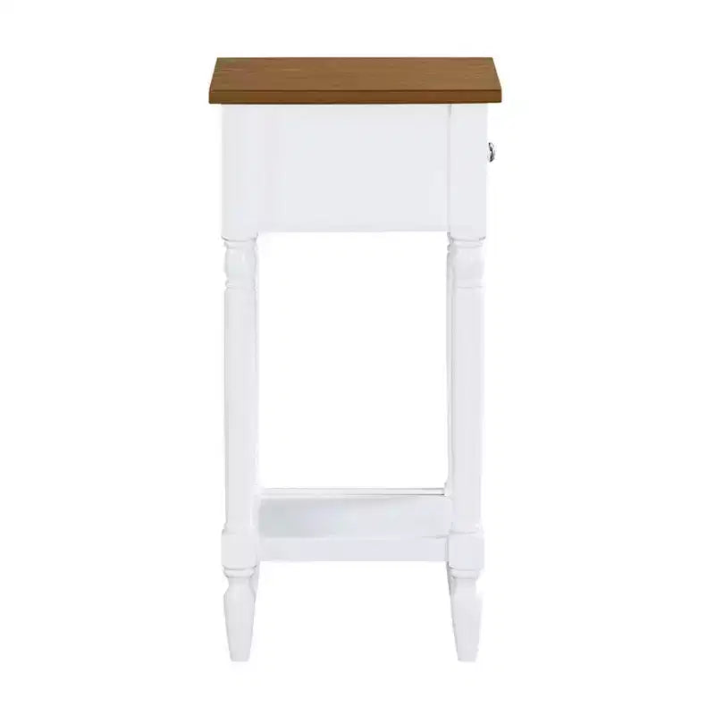 Table d'appoint Breighton Home Mia style provençal avec tiroir et étagères