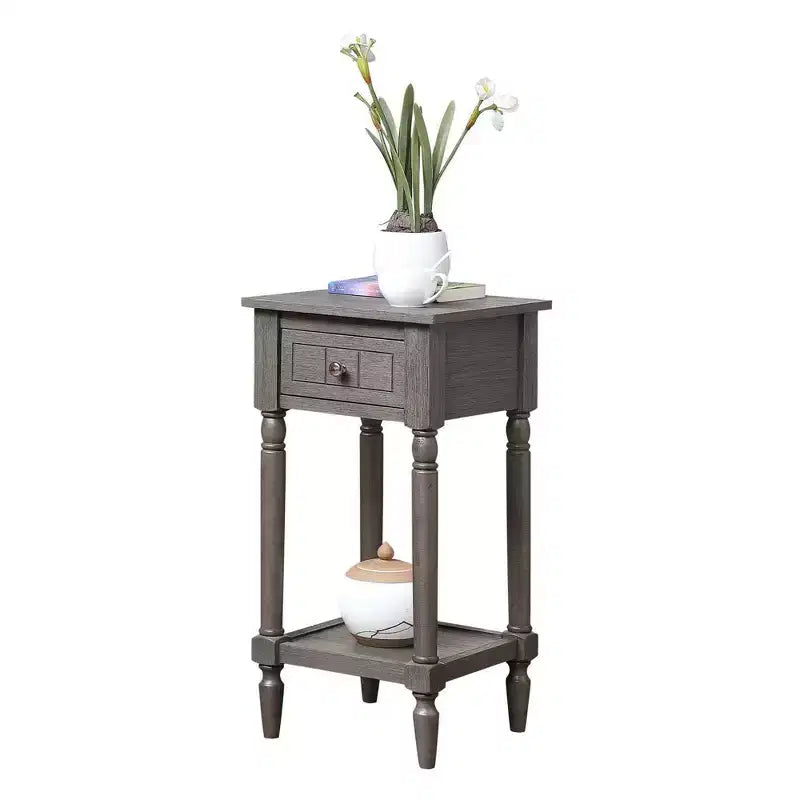 Table d'appoint Breighton Home Mia style provençal avec tiroir et étagères